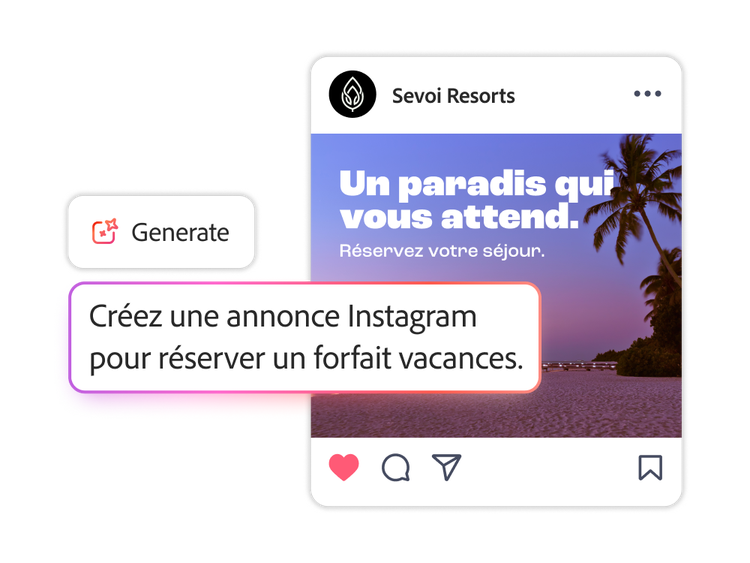 An ad created in French using generative AI
