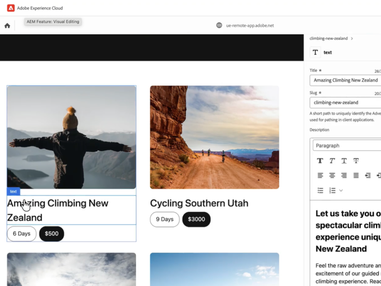 https://main--bacom--adobecom.hlx.live/fragments/products/modal/videos/adobe-experience-manager/sites/headless-cms/visual-editing#visual | Visual editing demo video | :play-medium: