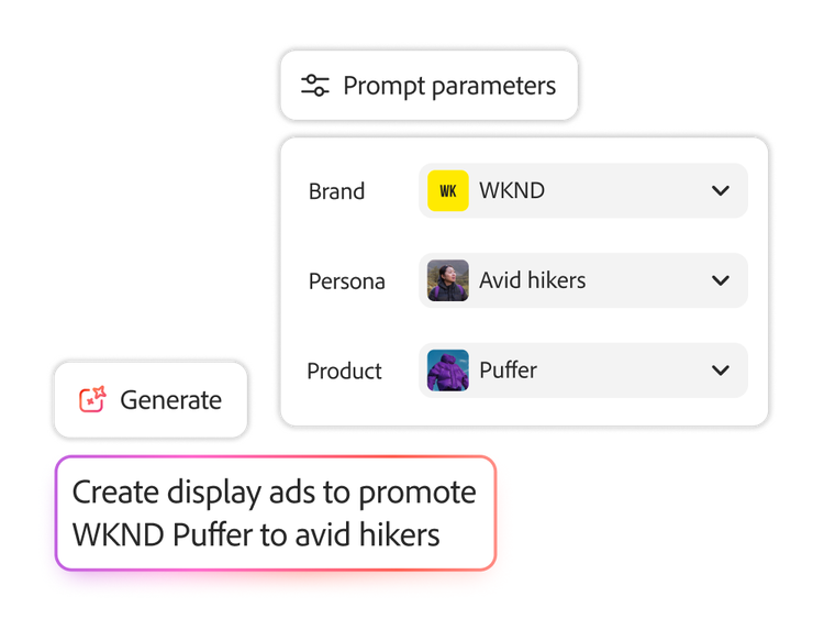 Generative AI prompt in product UI