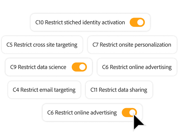 Data governance being managed through permission and privacy settings