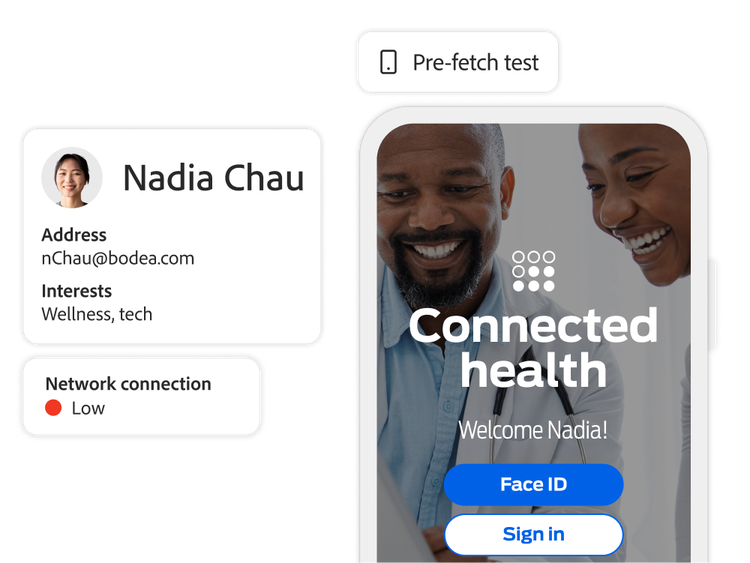 A pre-loaded test for a customer with a slow Internet connection