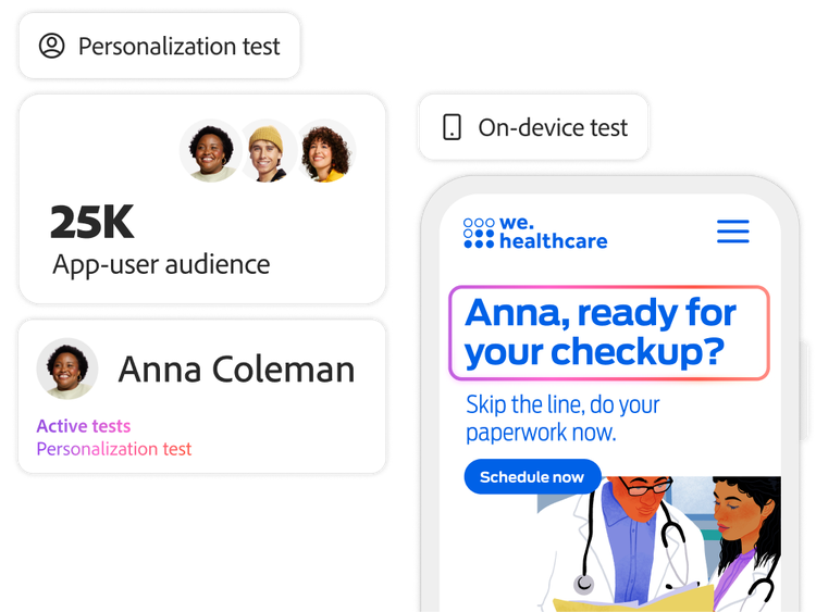 Generative AI personalising a mobile app experience for a specific customer as a test