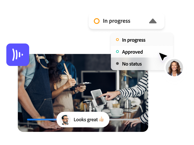 Een project waarin de Frame.io-integratie wordt benut om details van de projectstatus en teamfeedback toe te voegen aan Workfront