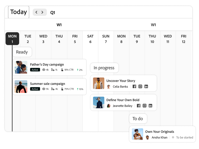 An image showing a marketing campaign calendar.