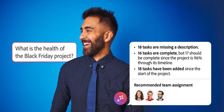 An image showing work management of a Black Friday marketing project.