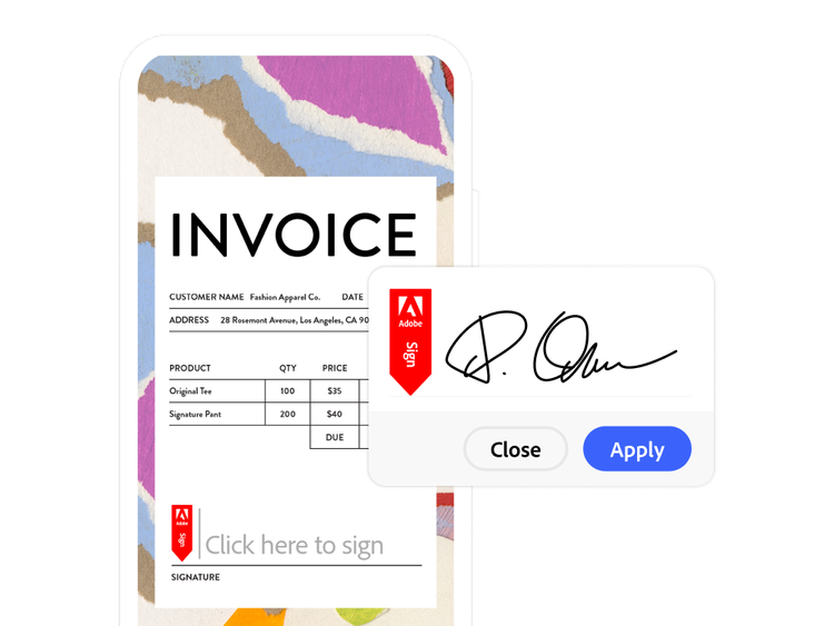 Invoice with an e-signature