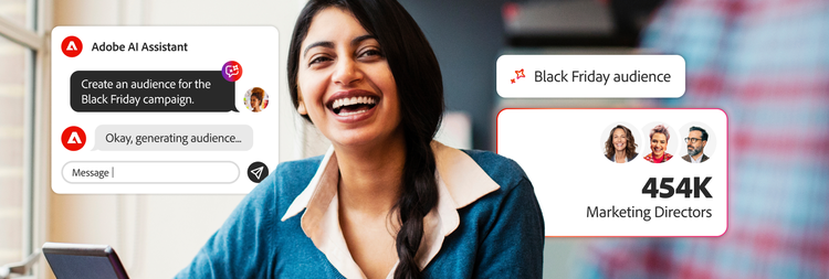 Marketer using AI Assistant to generate a targeted audience for a Black Friday campaign.