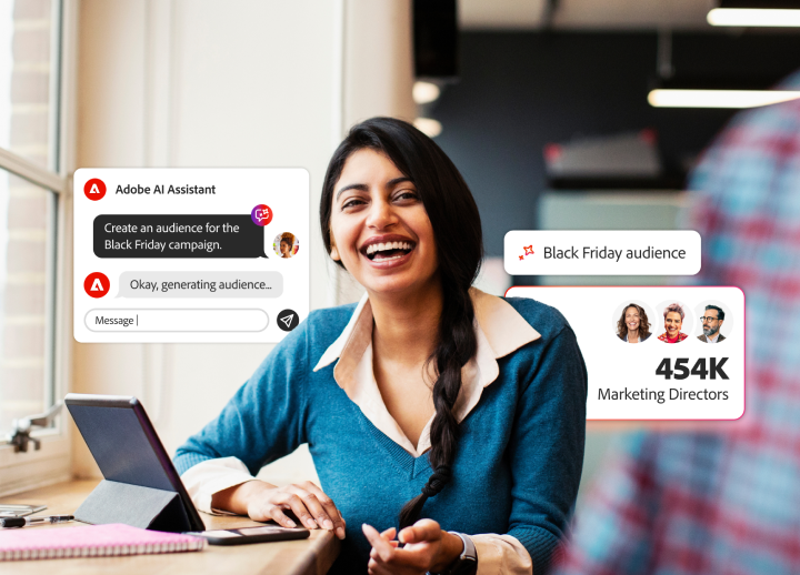 Marketer using AI Assistant to generate a targeted audience for a Black Friday campaign.