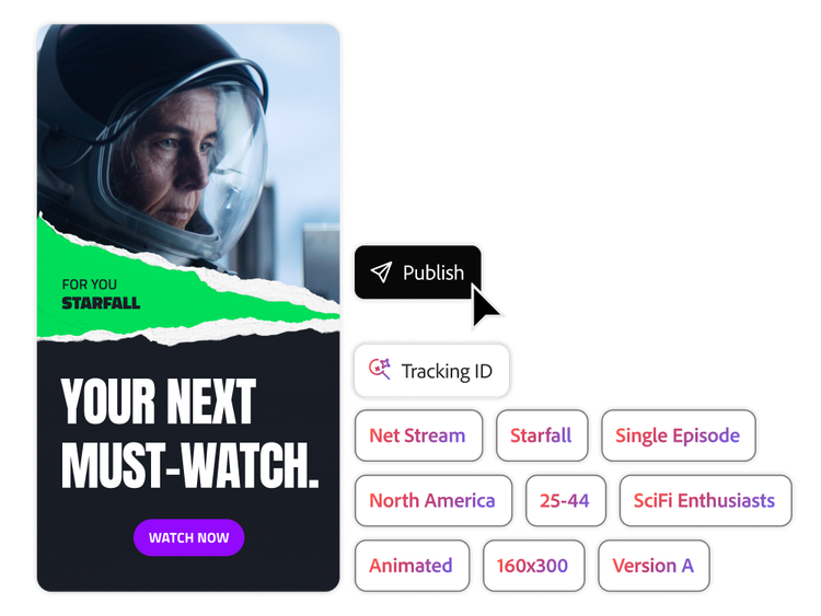 Tracking ID tags being created for an ad by Adobe Workfront