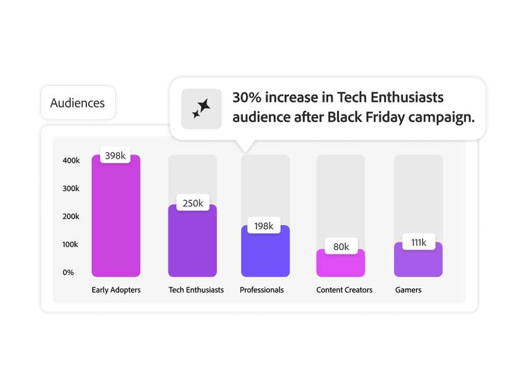 Audience segment metrics with intelligent insights for a specific campaign