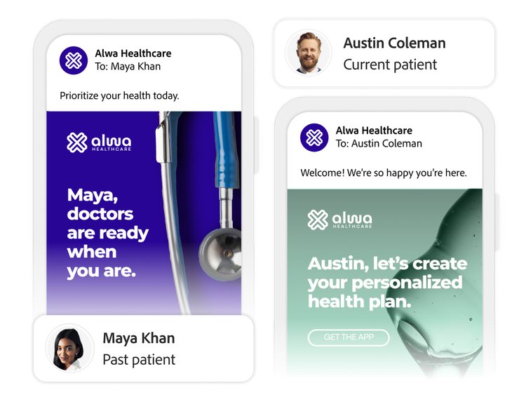Personalized healthcare emails for a current and past patient