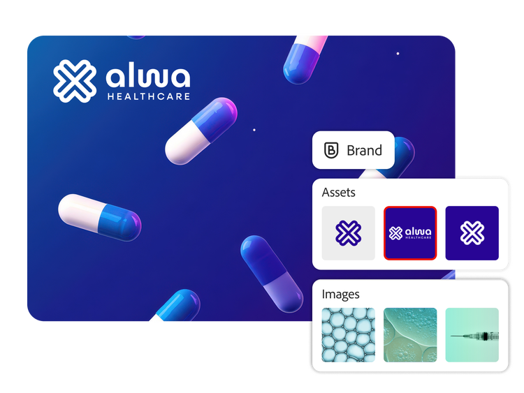 A healthcare brand pulling approved images and assets from Experience Manager Assets