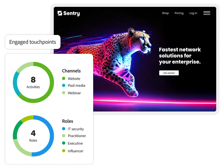 Wi-Fi website with chart showing engaged touchpoints