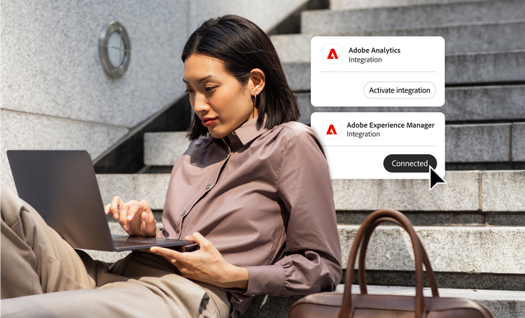 Marketer activating Adobe Experience Manager out of three integration options.