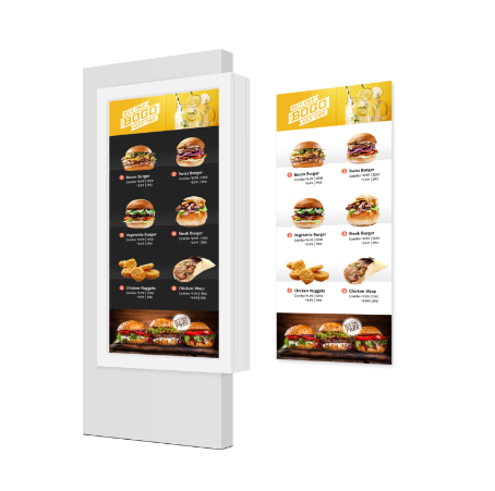 Interactive digital signage as show on a drive through.