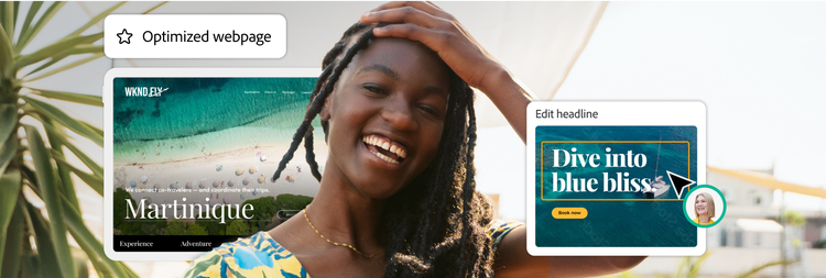 Personalized travel promotions, conversion results, and a customer on vacation