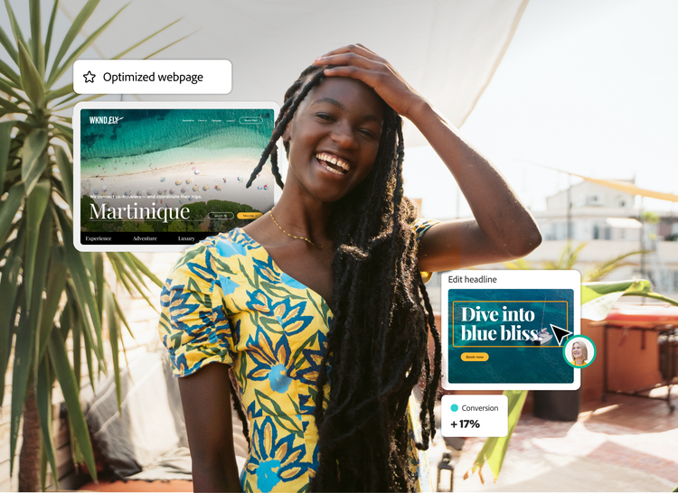 Personalized travel promotions, conversion results, and a customer on vacation