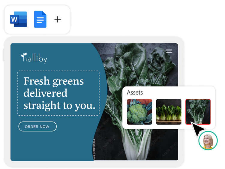 Content author using Microsoft Word to update their food website