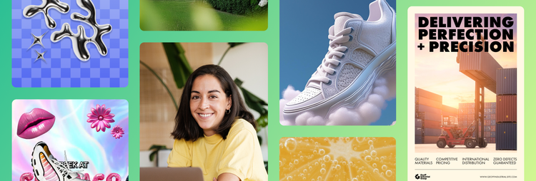 A set of social media ads using commercially safe AI to create different backgrounds