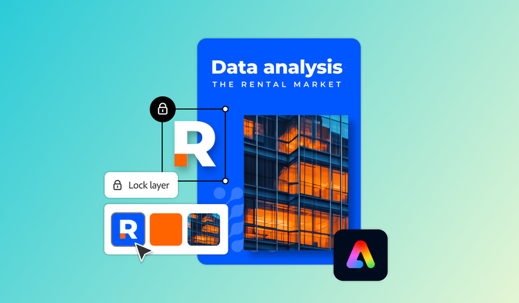 A data analysis report being edited in Adobe Express
