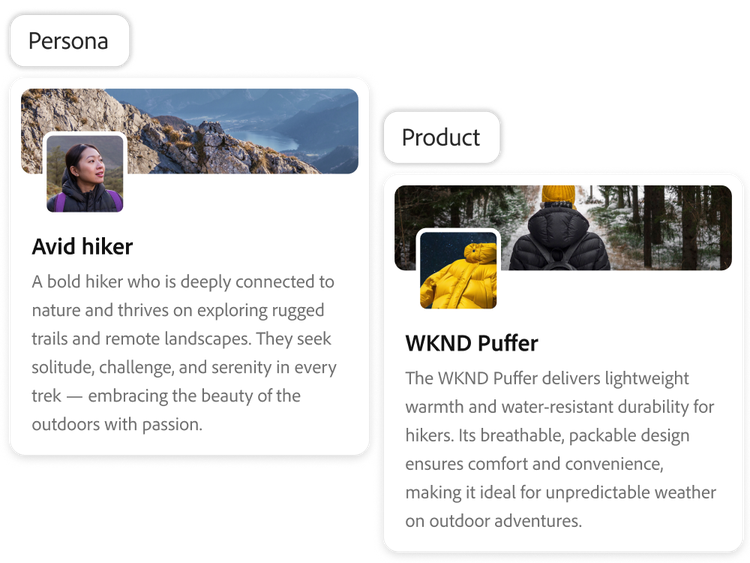 AI generated product and persona descriptions