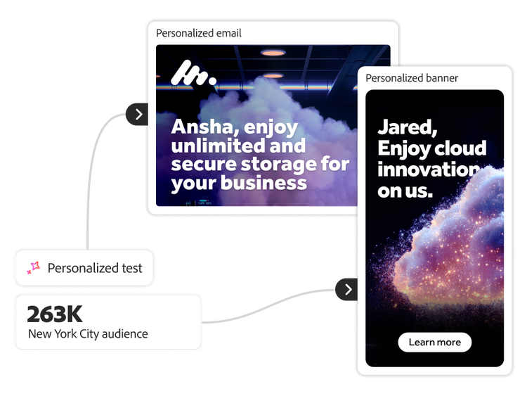 An audience segment and a personalized email and banner ad
