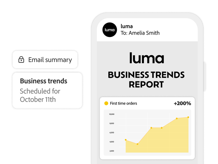 Trend summary report shown in mobile view