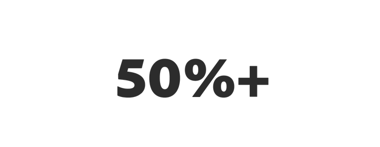 over 50%