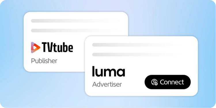 Brand profile next to publisher profile and request to share audiences