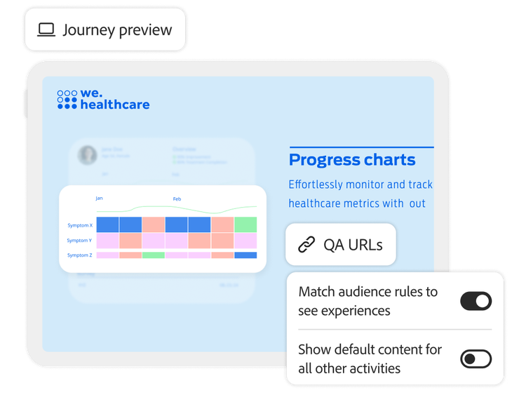 Healthcare website being previewed to check for functionality