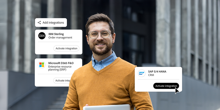 Uma profissional de marketing explorando como plataformas de integração simplificam as conexões entre sistemas empresariais, como ERP, CRM e gestão de pedidos.