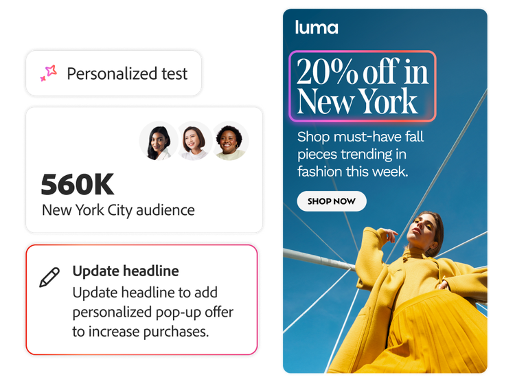 Apparel ad intelligently personalized to a New York City audience