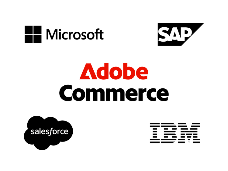Microsoft, SAP, Salesforce, and IBM logos