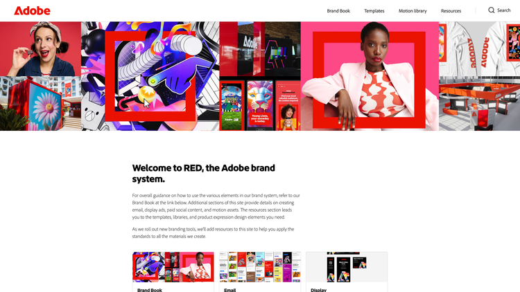 A view of the Adobe RED home page.