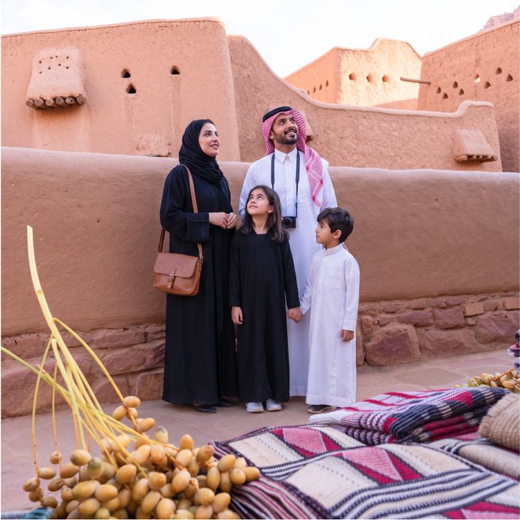 Tourist visiting a local site at golden hour.