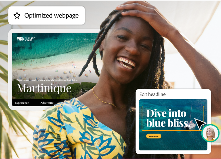 Personalized travel promotions, conversion results, and a customer on vacation