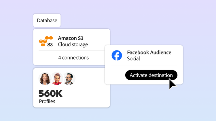 Database connected to social platform, activating 560K customer profiles for targeted campaigns.