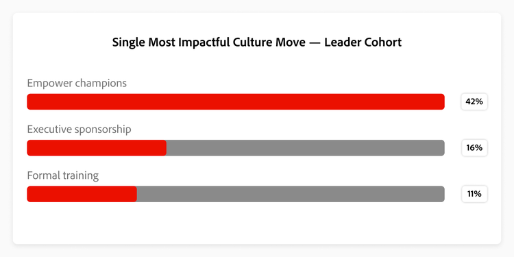 Graph showing the top culture levers cited by Leaders.