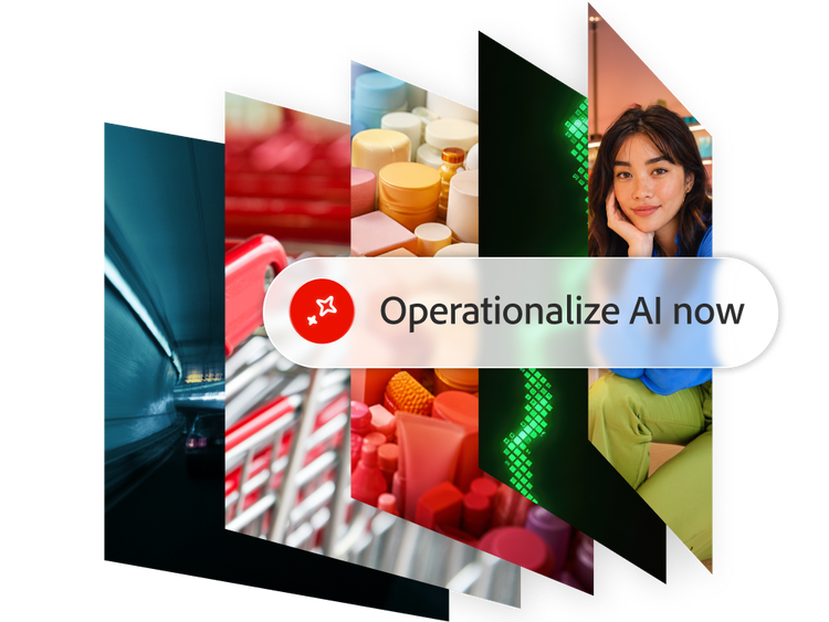 Retail imagery with an AI callout that reads "Operationalize AI now."