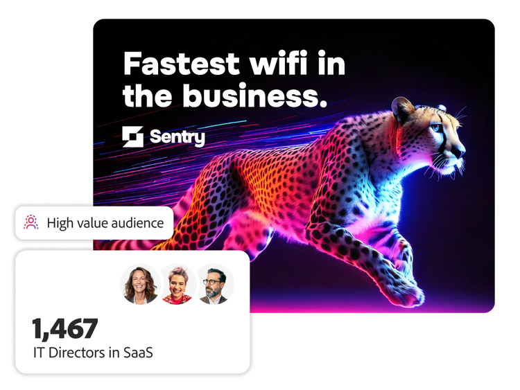 Marketing creative served to a high value audience