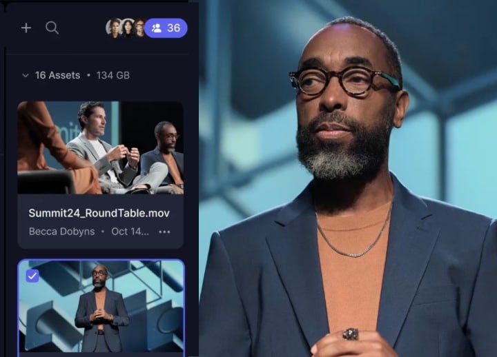 A laptop displaying the Adobe Frame.io for enterprise webpage.