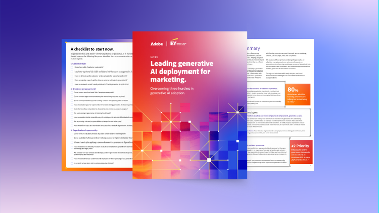 Leading generative AI deployment for marketing | Adobe card image