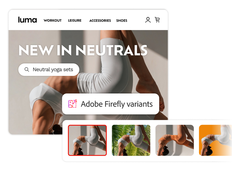 Yoga website creating new image with generative AI