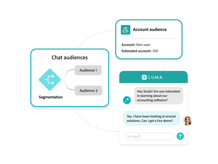 Conditional Formatting Conditional Formatting Format As Table Cell Styles Cell Styles Insert Delete Format Sort & Filter Find & Select Add-ins Dynamic Chat integrates your CRM's account audiences to provide you with real-time segmentation and routing to your appropriate teams.