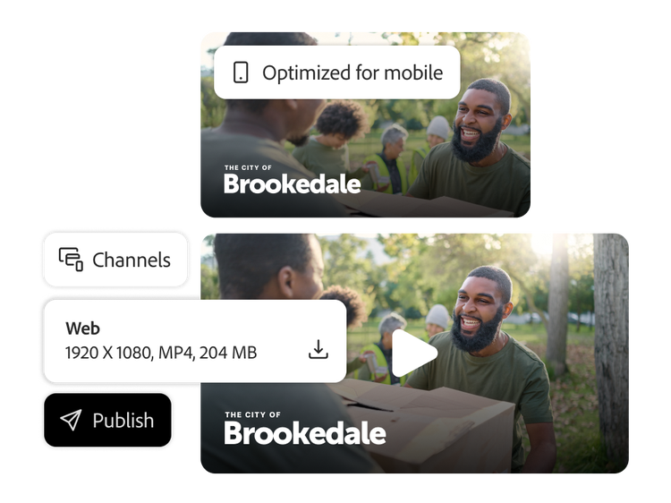 A web experience being optimized mobile with a click