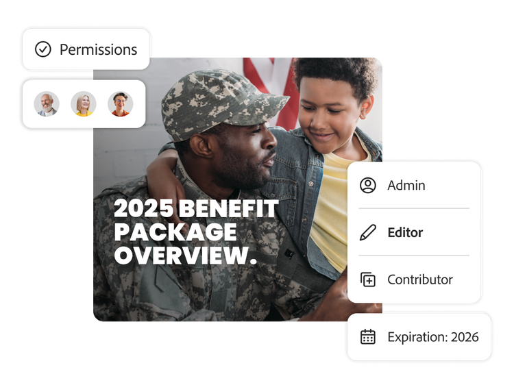 Document permission settings and an employee benefits document