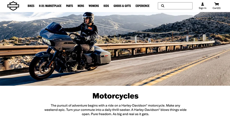 Example of Harley-Davidson's rugged personality