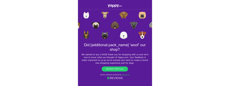 Yappy requests reviews and feedback in order to nurture leads.