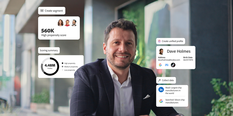 Illustration of a customer segment created using lead scoring, unified profiles, and behavioral data.