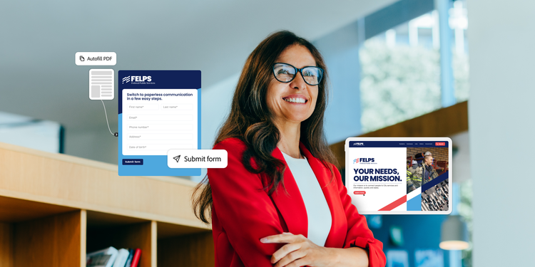 A government professional using Adobe tools to create and submit secure digital forms, supporting efficient, citizen-first services.